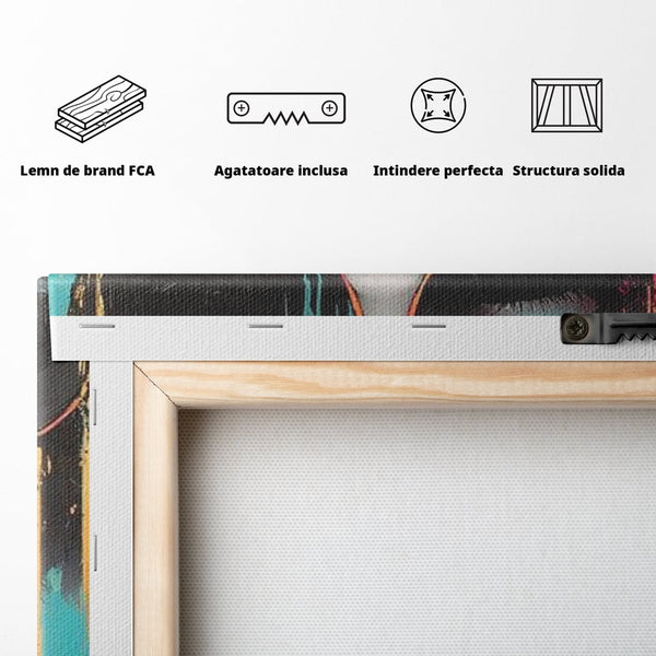 Tablou Canvas Premium, LuxCanva® G1143, Diva Urbana, Pop Art, Street Art, Culori, Ochelari de Soare, Modern, Glam, Club, Distractie, Fashion, Lifestyle, Tinerete, Birou, Living