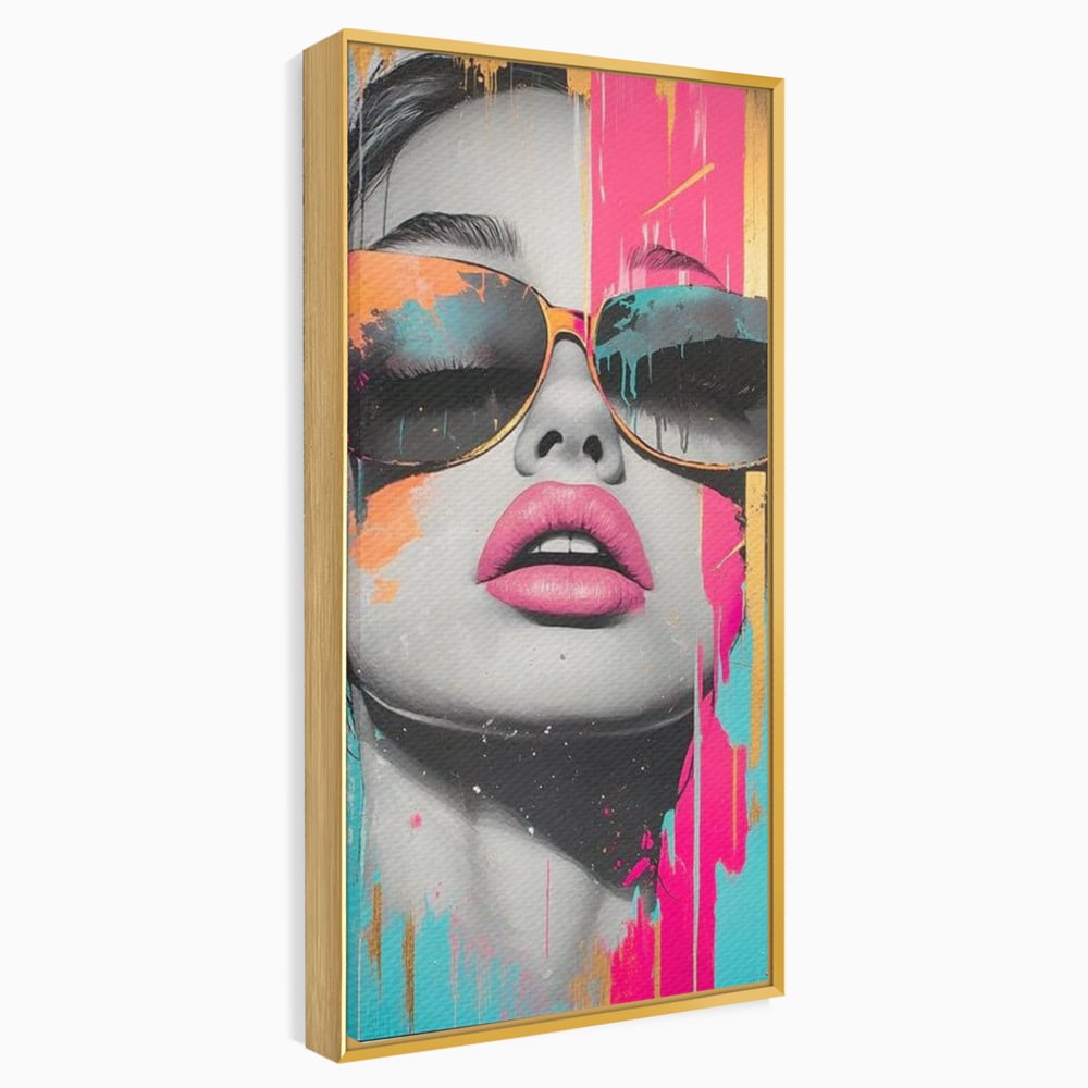 Tablou Canvas Premium, LuxCanva® G1143, Diva Urbana, Pop Art, Street Art, Culori, Ochelari de Soare, Modern, Glam, Club, Distractie, Fashion, Lifestyle, Tinerete, Birou, Living