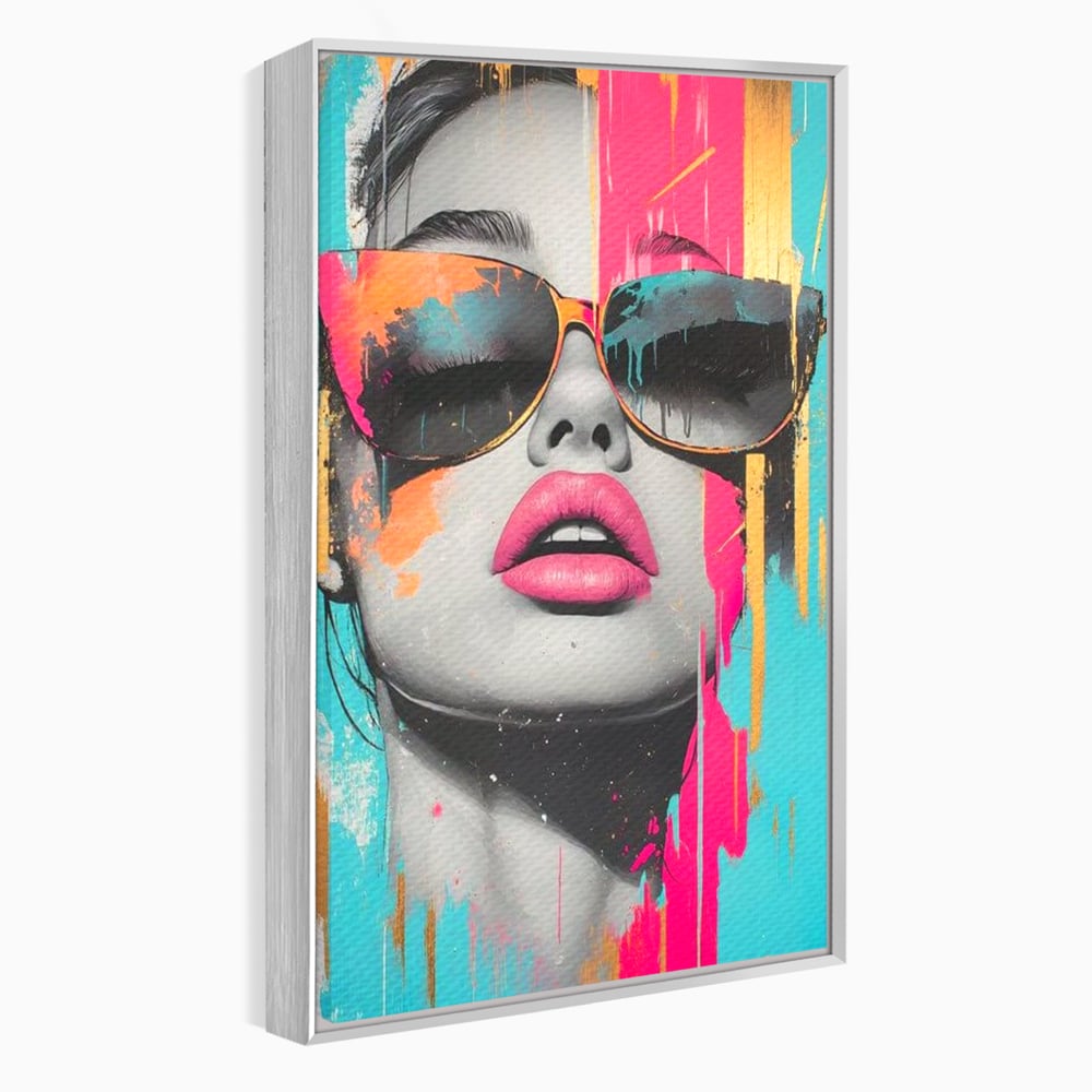 Tablou Canvas Premium, LuxCanva® G1143, Diva Urbana, Pop Art, Street Art, Culori, Ochelari de Soare, Modern, Glam, Club, Distractie, Fashion, Lifestyle, Tinerete, Birou, Living