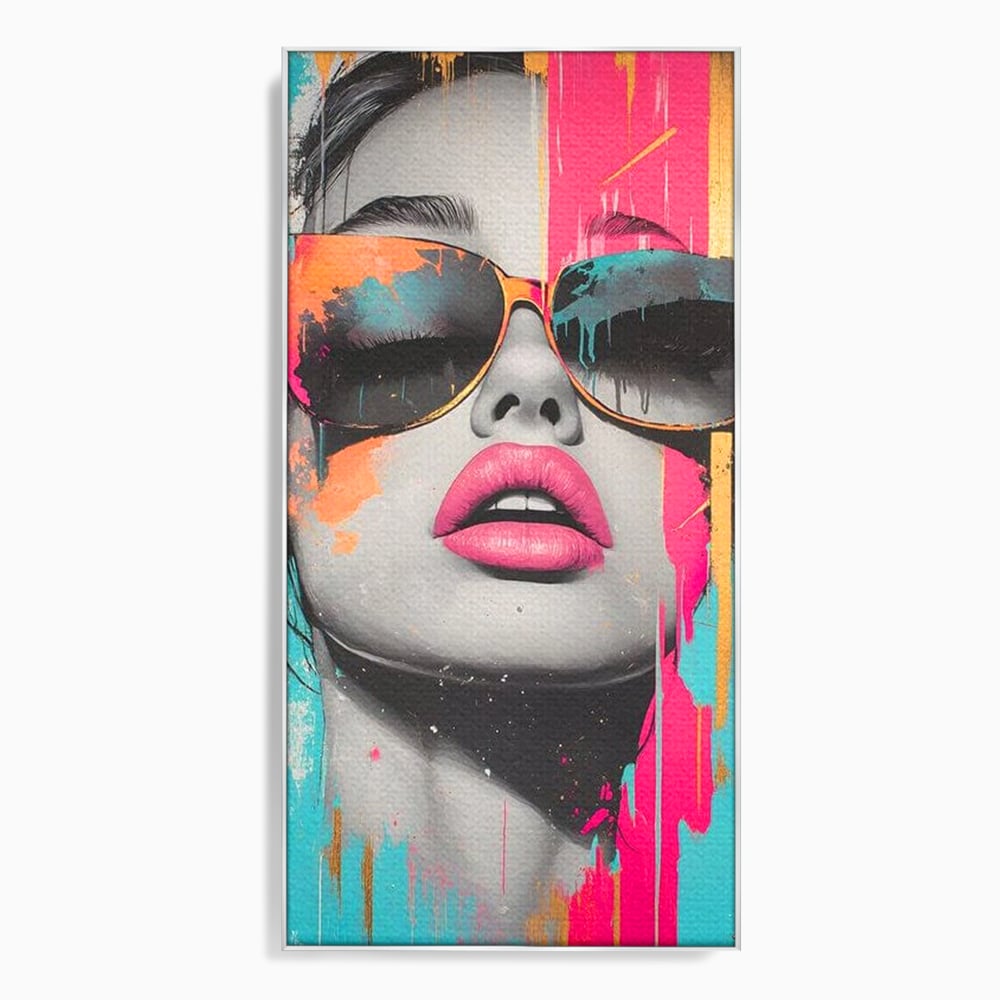 Tablou Canvas Premium, LuxCanva® G1143, Diva Urbana, Pop Art, Street Art, Culori, Ochelari de Soare, Modern, Glam, Club, Distractie, Fashion, Lifestyle, Tinerete, Birou, Living