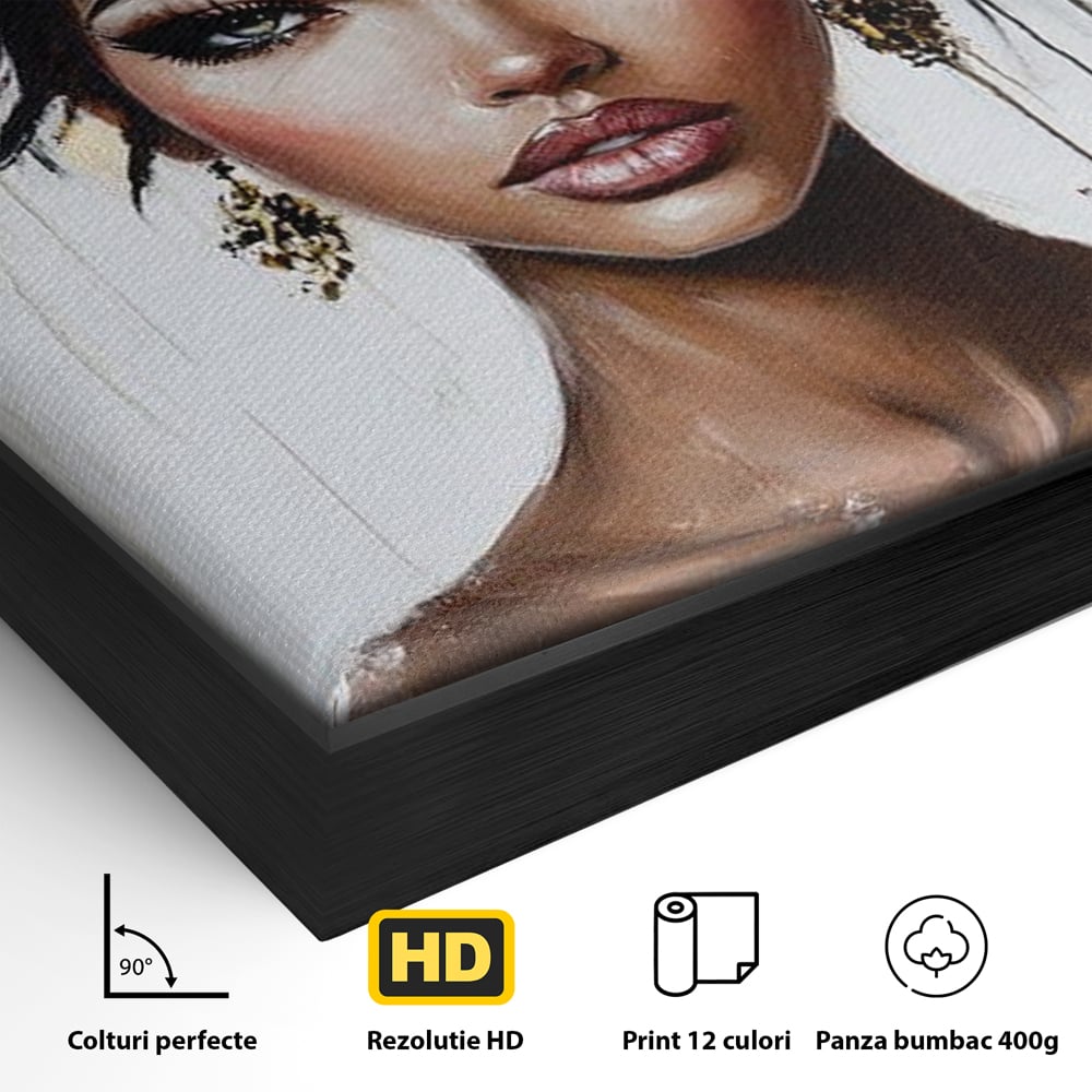 Tablou Canvas Premium, LuxCanva® G1144, Frumusetea Magnoliei, Queen, Regalitate, Puritate, Gratie, Feminitate, Arta, Portret, Lux, Fashion, Creatie, Frumusete, Birou, Living