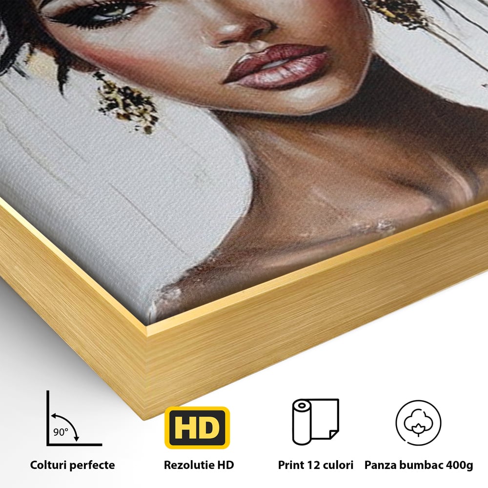 Tablou Canvas Premium, LuxCanva® G1144, Frumusetea Magnoliei, Queen, Regalitate, Puritate, Gratie, Feminitate, Arta, Portret, Lux, Fashion, Creatie, Frumusete, Birou, Living
