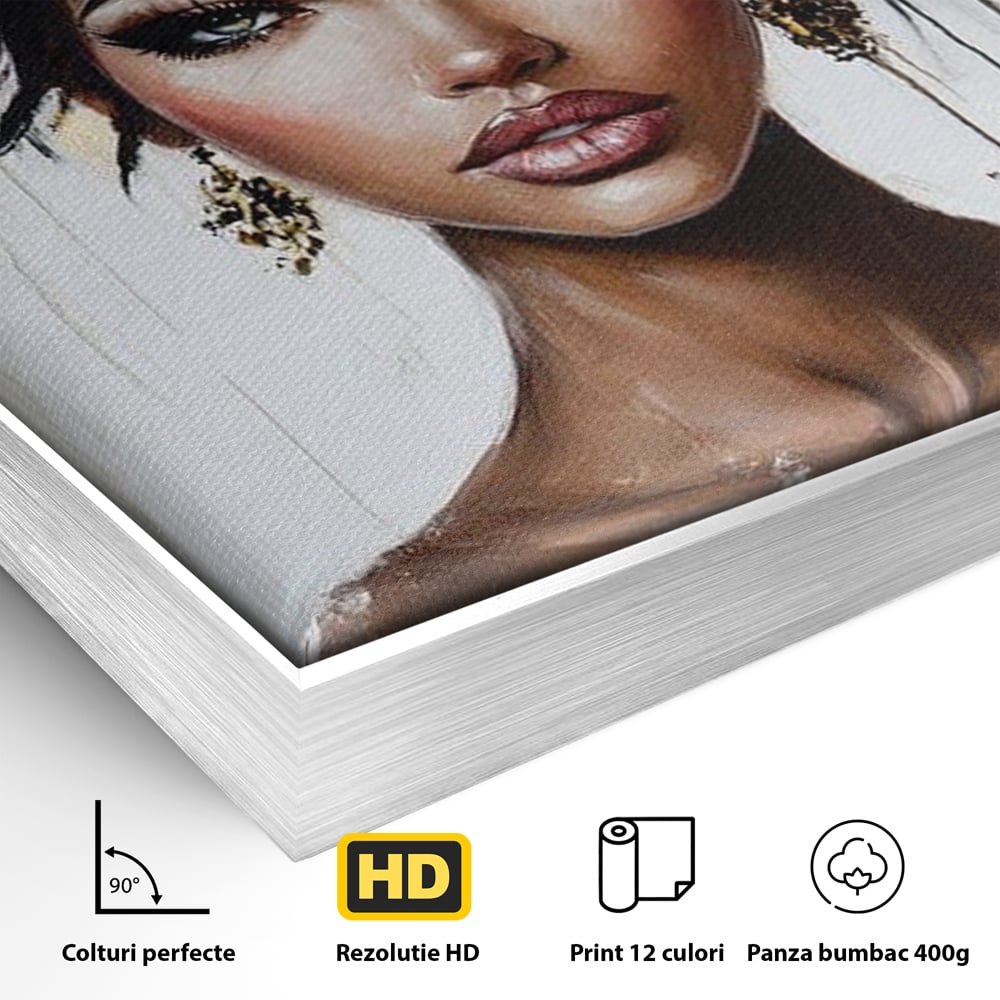 Tablou Canvas Premium, LuxCanva® G1144, Frumusetea Magnoliei, Queen, Regalitate, Puritate, Gratie, Feminitate, Arta, Portret, Lux, Fashion, Creatie, Frumusete, Birou, Living