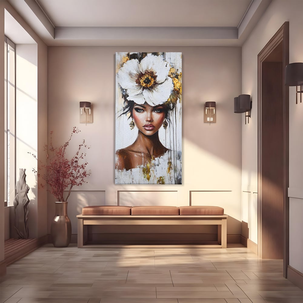 Tablou Canvas Premium, LuxCanva® G1144, Frumusetea Magnoliei, Queen, Regalitate, Puritate, Gratie, Feminitate, Arta, Portret, Lux, Fashion, Creatie, Frumusete, Birou, Living
