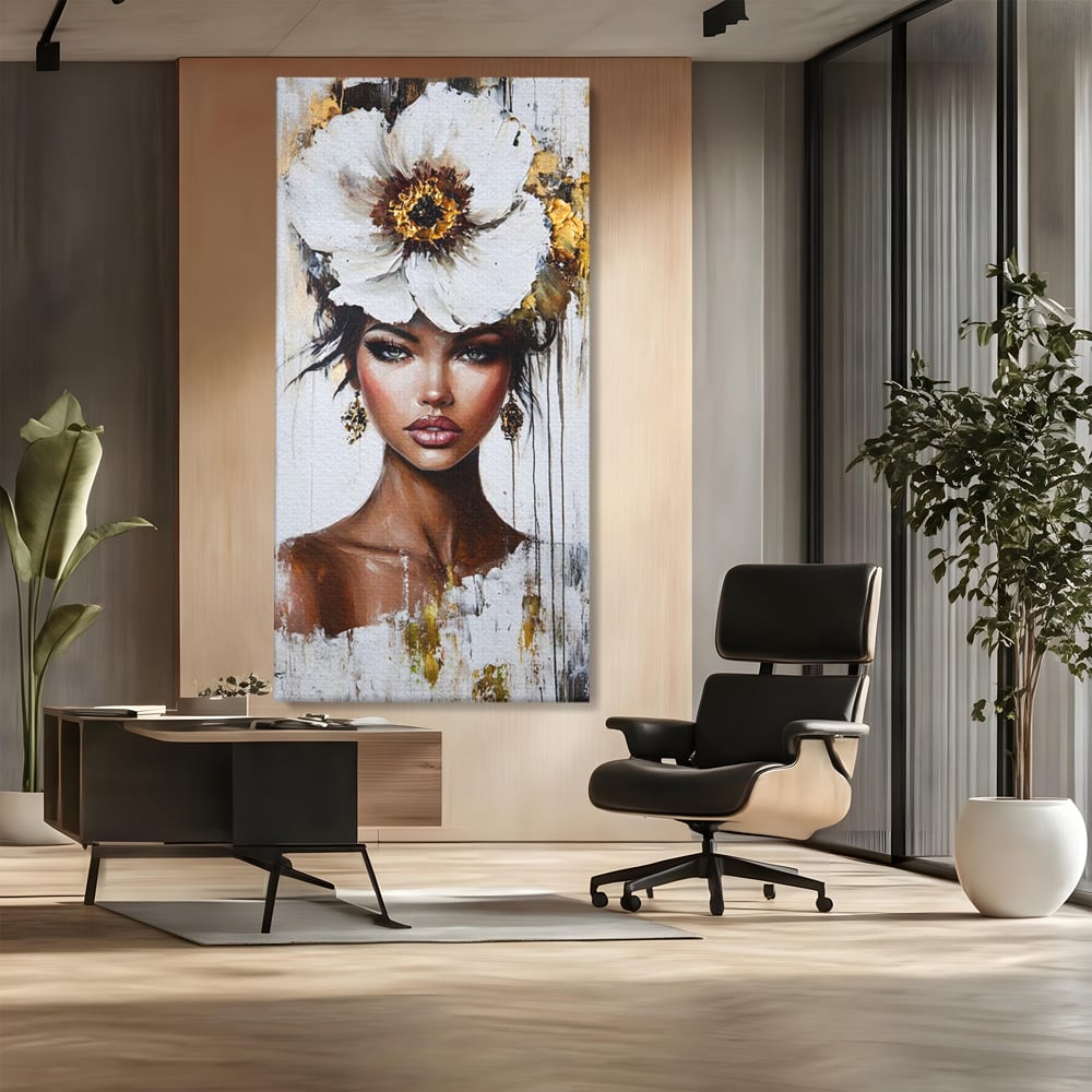 Tablou Canvas Premium, LuxCanva® G1144, Frumusetea Magnoliei, Queen, Regalitate, Puritate, Gratie, Feminitate, Arta, Portret, Lux, Fashion, Creatie, Frumusete, Birou, Living