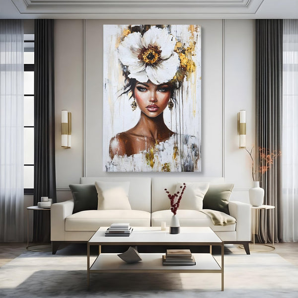 Tablou Canvas Premium, LuxCanva® G1144, Frumusetea Magnoliei, Queen, Regalitate, Puritate, Gratie, Feminitate, Arta, Portret, Lux, Fashion, Creatie, Frumusete, Birou, Living