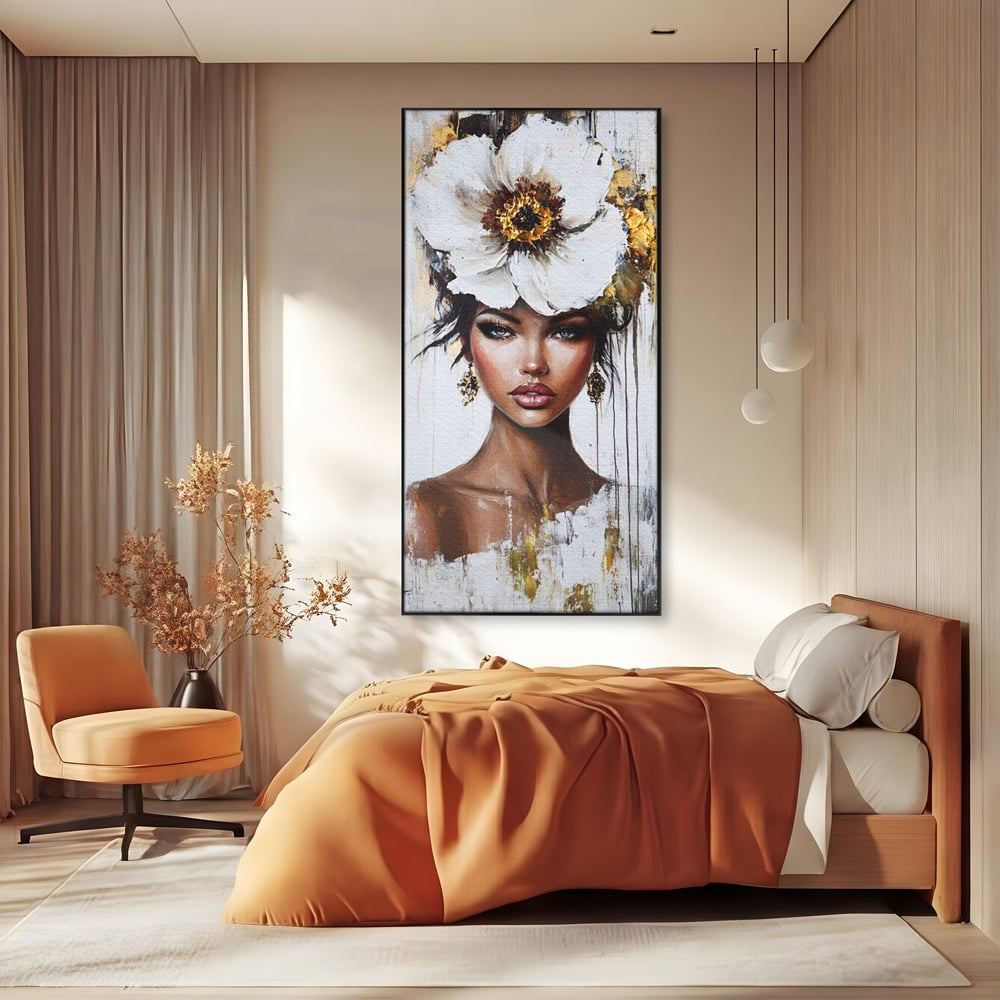 Tablou Canvas Premium, LuxCanva® G1144, Frumusetea Magnoliei, Queen, Regalitate, Puritate, Gratie, Feminitate, Arta, Portret, Lux, Fashion, Creatie, Frumusete, Birou, Living