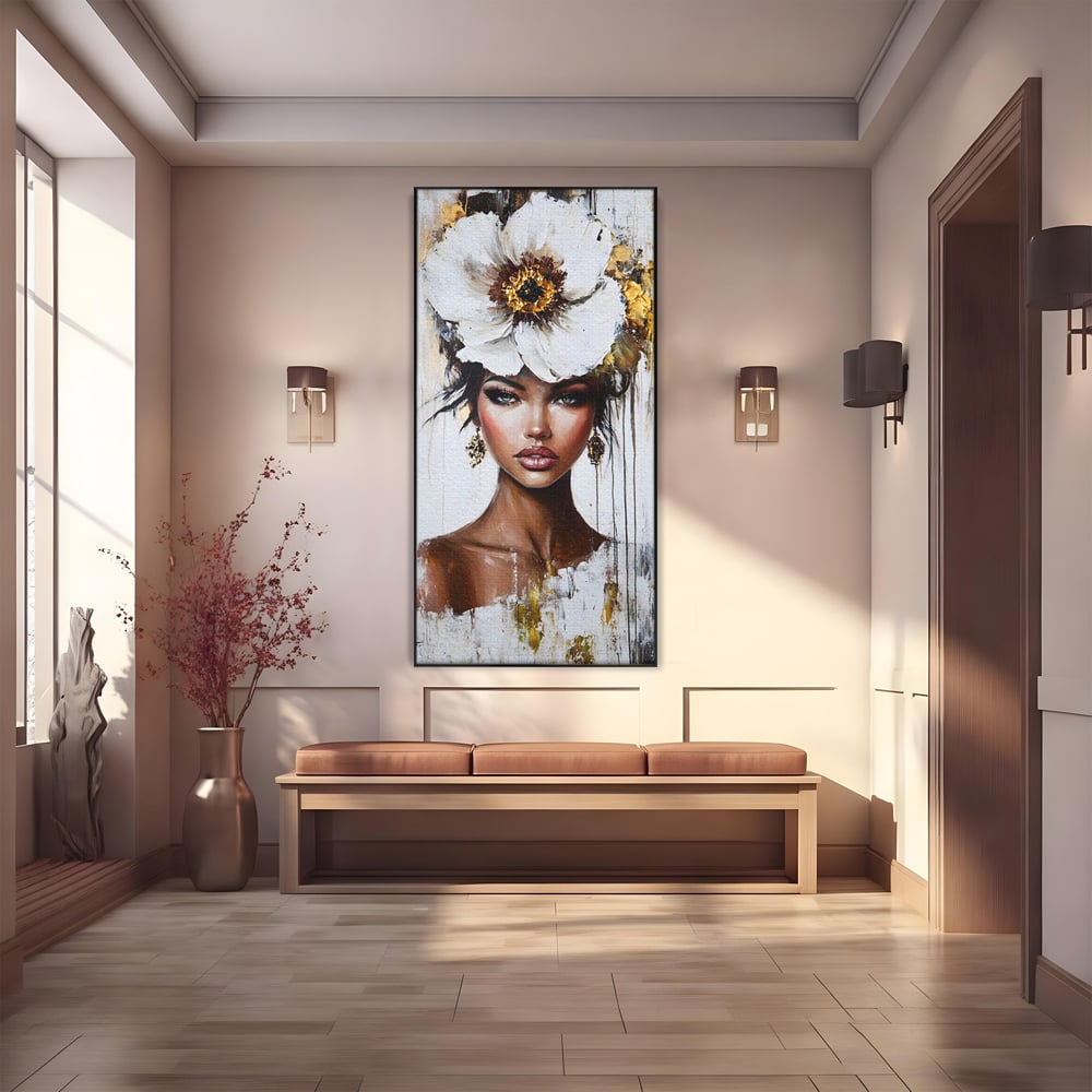 Tablou Canvas Premium, LuxCanva® G1144, Frumusetea Magnoliei, Queen, Regalitate, Puritate, Gratie, Feminitate, Arta, Portret, Lux, Fashion, Creatie, Frumusete, Birou, Living