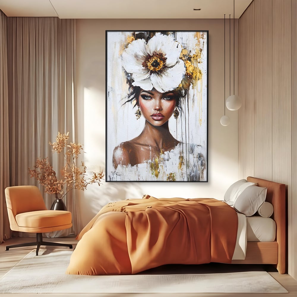 Tablou Canvas Premium, LuxCanva® G1144, Frumusetea Magnoliei, Queen, Regalitate, Puritate, Gratie, Feminitate, Arta, Portret, Lux, Fashion, Creatie, Frumusete, Birou, Living