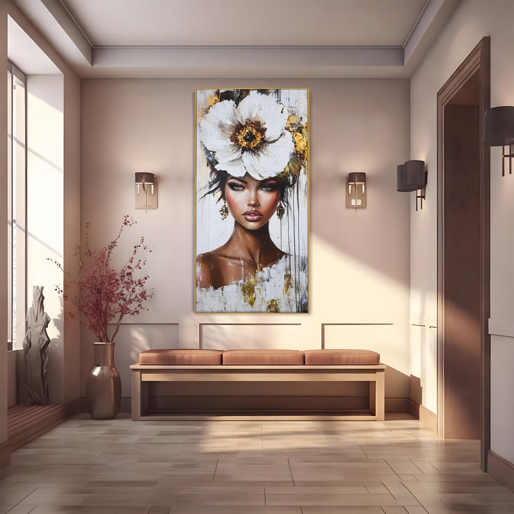 Tablou Canvas Premium, LuxCanva® G1144, Frumusetea Magnoliei, Queen, Regalitate, Puritate, Gratie, Feminitate, Arta, Portret, Lux, Fashion, Creatie, Frumusete, Birou, Living