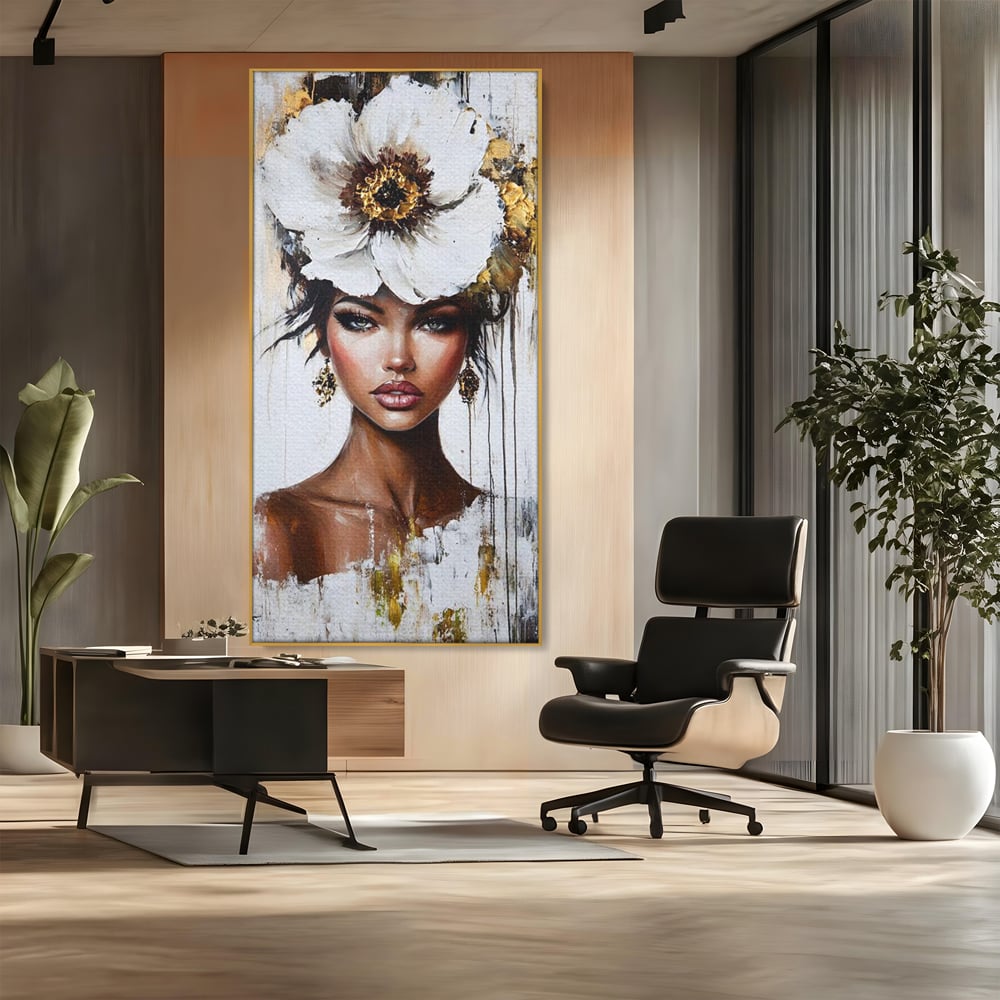 Tablou Canvas Premium, LuxCanva® G1144, Frumusetea Magnoliei, Queen, Regalitate, Puritate, Gratie, Feminitate, Arta, Portret, Lux, Fashion, Creatie, Frumusete, Birou, Living
