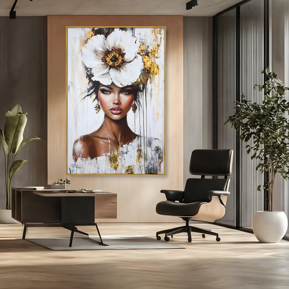 Tablou Canvas Premium, LuxCanva® G1144, Frumusetea Magnoliei, Queen, Regalitate, Puritate, Gratie, Feminitate, Arta, Portret, Lux, Fashion, Creatie, Frumusete, Birou, Living