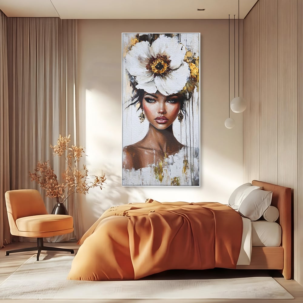 Tablou Canvas Premium, LuxCanva® G1144, Frumusetea Magnoliei, Queen, Regalitate, Puritate, Gratie, Feminitate, Arta, Portret, Lux, Fashion, Creatie, Frumusete, Birou, Living