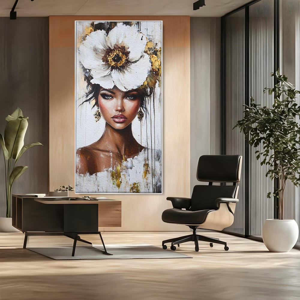 Tablou Canvas Premium, LuxCanva® G1144, Frumusetea Magnoliei, Queen, Regalitate, Puritate, Gratie, Feminitate, Arta, Portret, Lux, Fashion, Creatie, Frumusete, Birou, Living