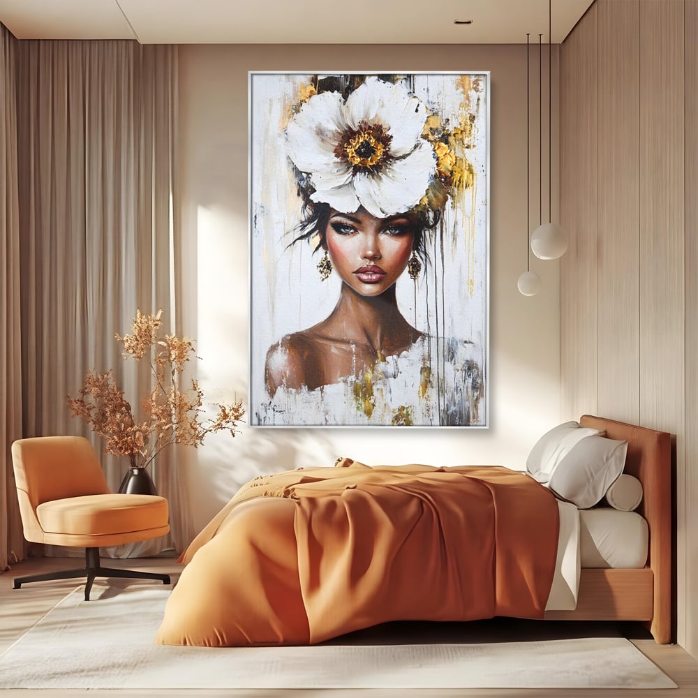 Tablou Canvas Premium, LuxCanva® G1144, Frumusetea Magnoliei, Queen, Regalitate, Puritate, Gratie, Feminitate, Arta, Portret, Lux, Fashion, Creatie, Frumusete, Birou, Living