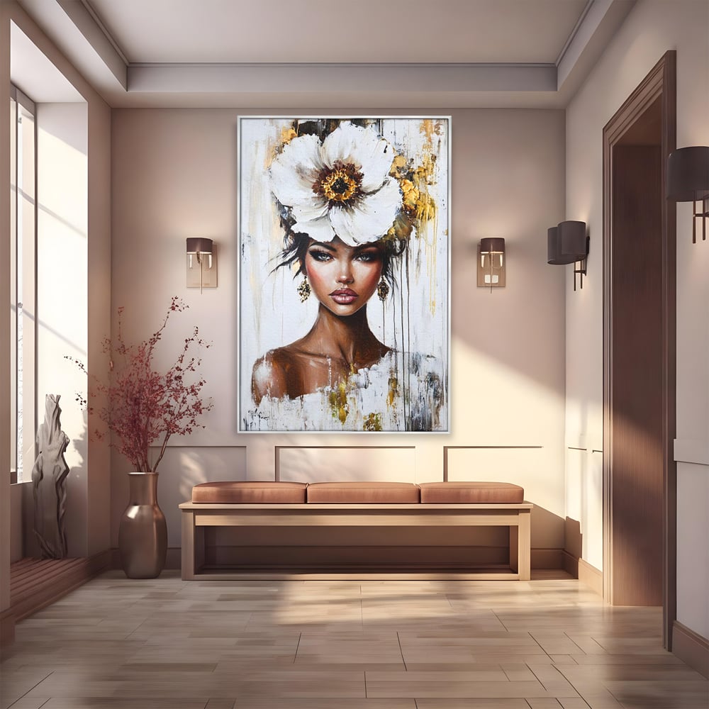 Tablou Canvas Premium, LuxCanva® G1144, Frumusetea Magnoliei, Queen, Regalitate, Puritate, Gratie, Feminitate, Arta, Portret, Lux, Fashion, Creatie, Frumusete, Birou, Living