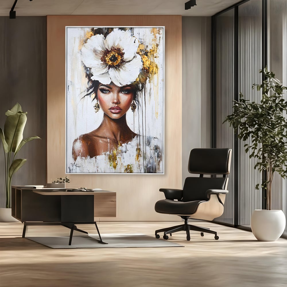Tablou Canvas Premium, LuxCanva® G1144, Frumusetea Magnoliei, Queen, Regalitate, Puritate, Gratie, Feminitate, Arta, Portret, Lux, Fashion, Creatie, Frumusete, Birou, Living