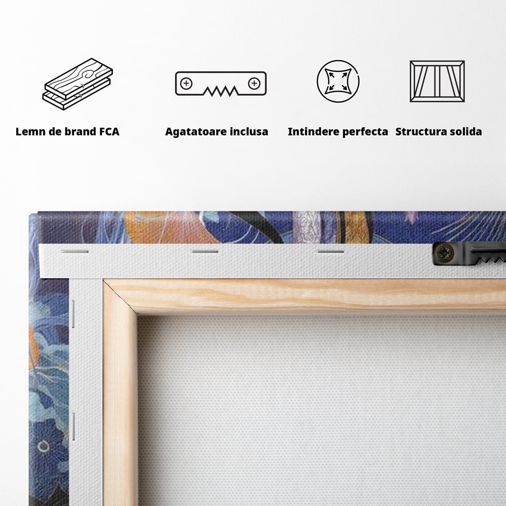 Tablou Canvas Premium, LuxCanva® G1145, Regina Gradinii Lunare, Lady, Luna, Flori, Eleganta, Oriental, Lotus, Rafinat, Art Nouveau, Mistic, Visare, Plimbare, Birou, Living