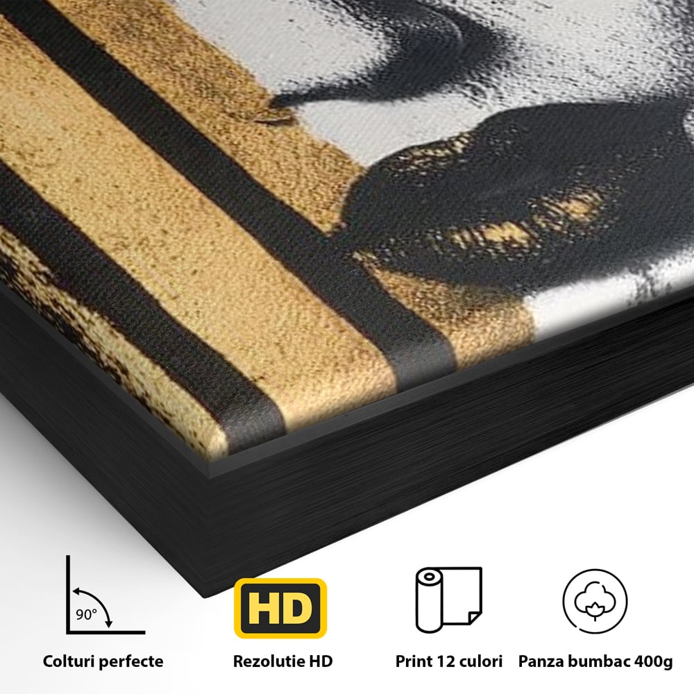 Tablou Canvas Premium, LuxCanva® G1147, Forta Unei Priviri, Privire, Intensa, Texturat, Arta, Mister, Fashion, Lux, Dramatism, Frumusete, Glamour, Metalic, Birou, Living