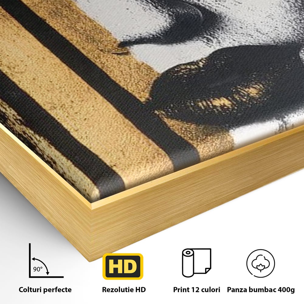Tablou Canvas Premium, LuxCanva® G1147, Forta Unei Priviri, Privire, Intensa, Texturat, Arta, Mister, Fashion, Lux, Dramatism, Frumusete, Glamour, Metalic, Birou, Living