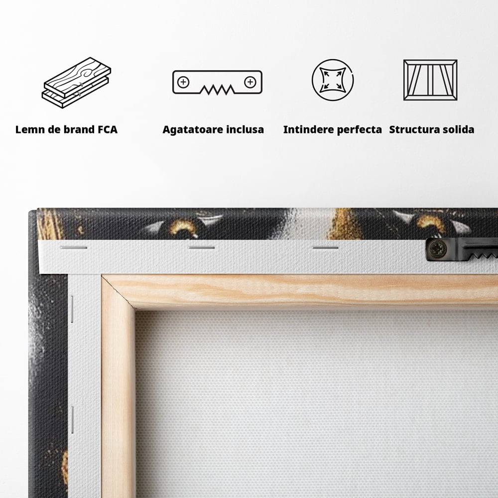Tablou Canvas Premium, LuxCanva® G1147, Forta Unei Priviri, Privire, Intensa, Texturat, Arta, Mister, Fashion, Lux, Dramatism, Frumusete, Glamour, Metalic, Birou, Living