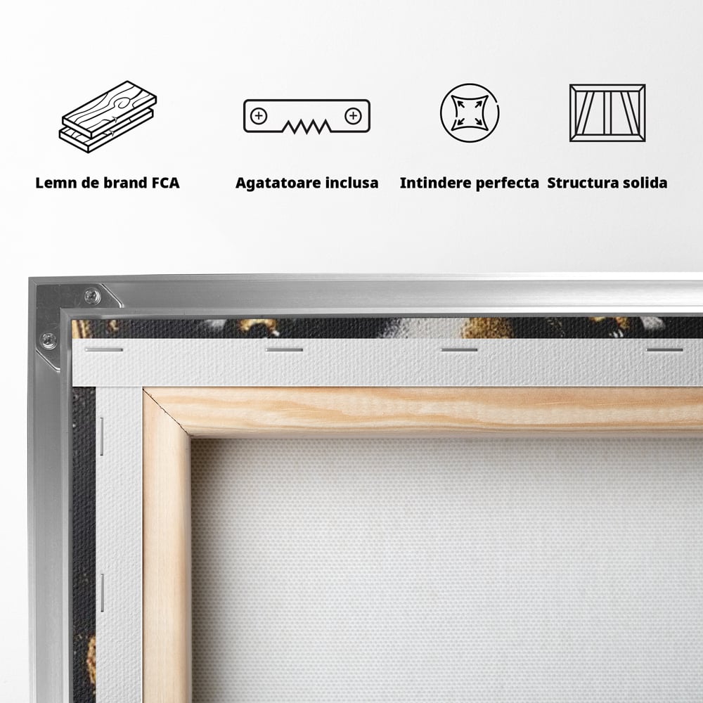 Tablou Canvas Premium, LuxCanva® G1147, Forta Unei Priviri, Privire, Intensa, Texturat, Arta, Mister, Fashion, Lux, Dramatism, Frumusete, Glamour, Metalic, Birou, Living