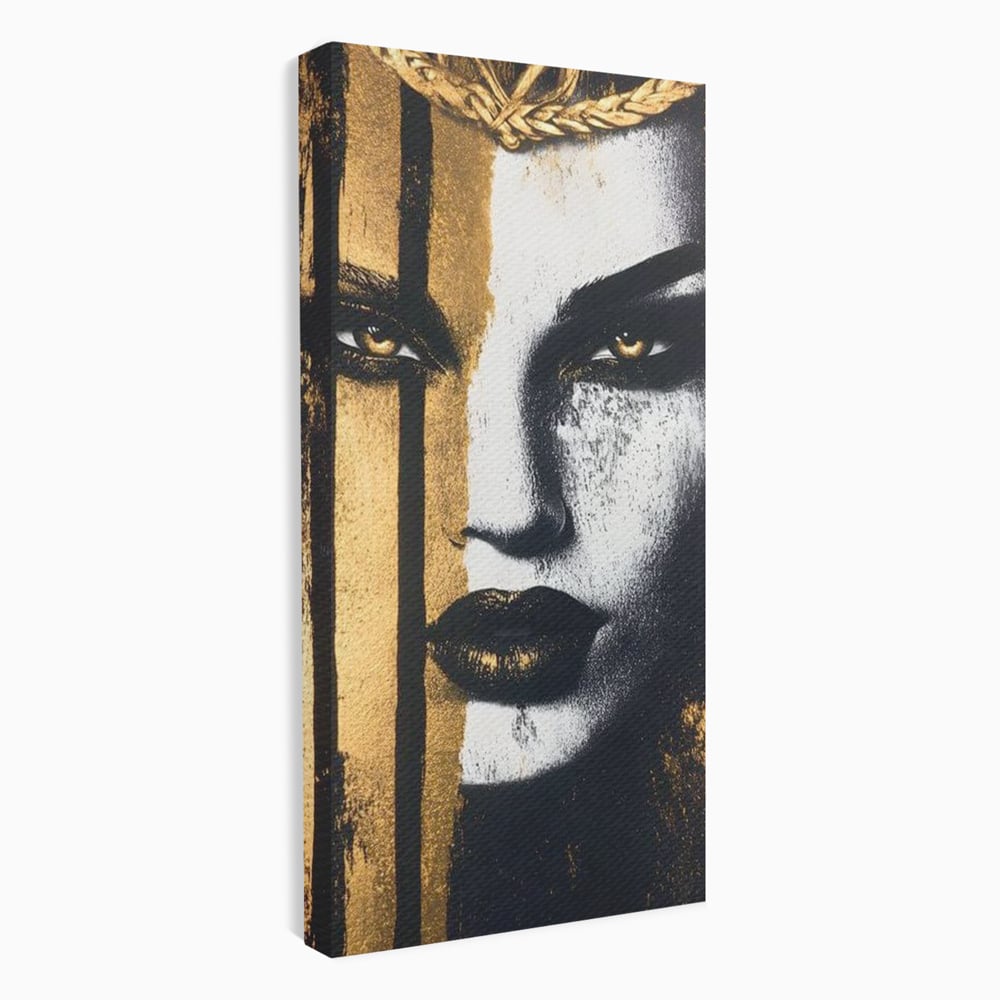 Tablou Canvas Premium, LuxCanva® G1147, Forta Unei Priviri, Privire, Intensa, Texturat, Arta, Mister, Fashion, Lux, Dramatism, Frumusete, Glamour, Metalic, Birou, Living