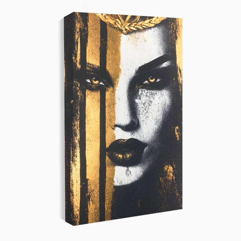 Tablou Canvas Premium, LuxCanva® G1147, Forta Unei Priviri, Privire, Intensa, Texturat, Arta, Mister, Fashion, Lux, Dramatism, Frumusete, Glamour, Metalic, Birou, Living