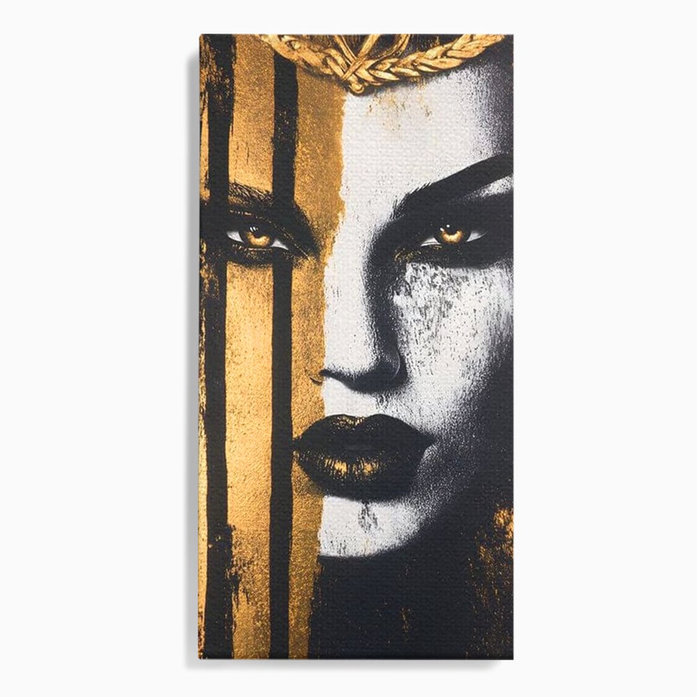 Tablou Canvas Premium, LuxCanva® G1147, Forta Unei Priviri, Privire, Intensa, Texturat, Arta, Mister, Fashion, Lux, Dramatism, Frumusete, Glamour, Metalic, Birou, Living