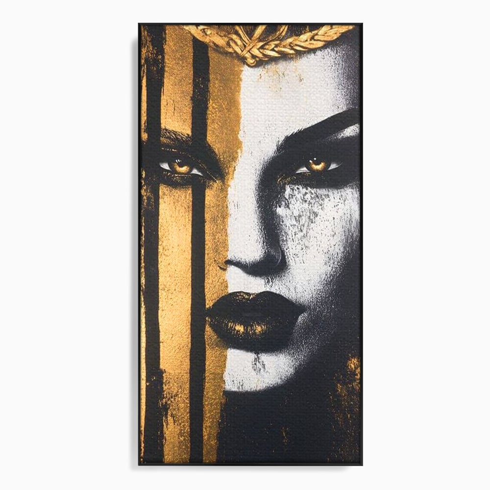 Tablou Canvas Premium, LuxCanva® G1147, Forta Unei Priviri, Privire, Intensa, Texturat, Arta, Mister, Fashion, Lux, Dramatism, Frumusete, Glamour, Metalic, Birou, Living