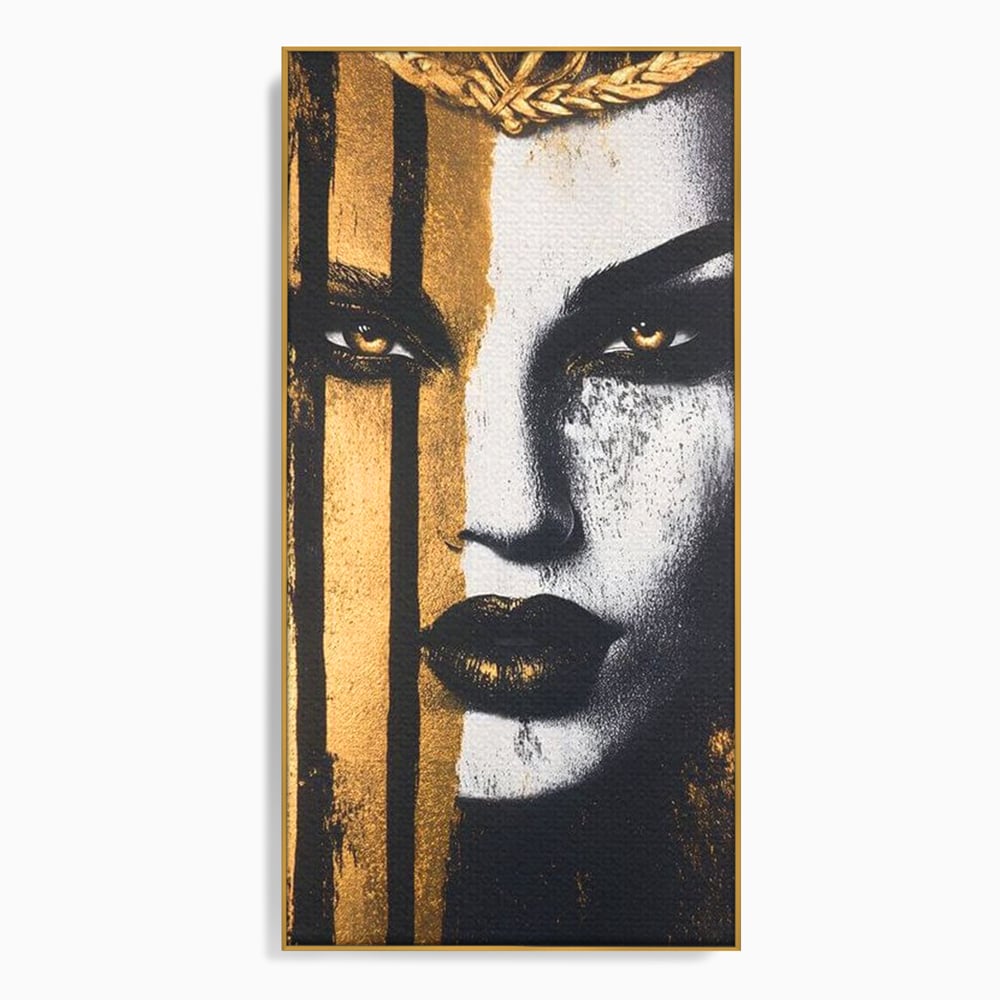 Tablou Canvas Premium, LuxCanva® G1147, Forta Unei Priviri, Privire, Intensa, Texturat, Arta, Mister, Fashion, Lux, Dramatism, Frumusete, Glamour, Metalic, Birou, Living