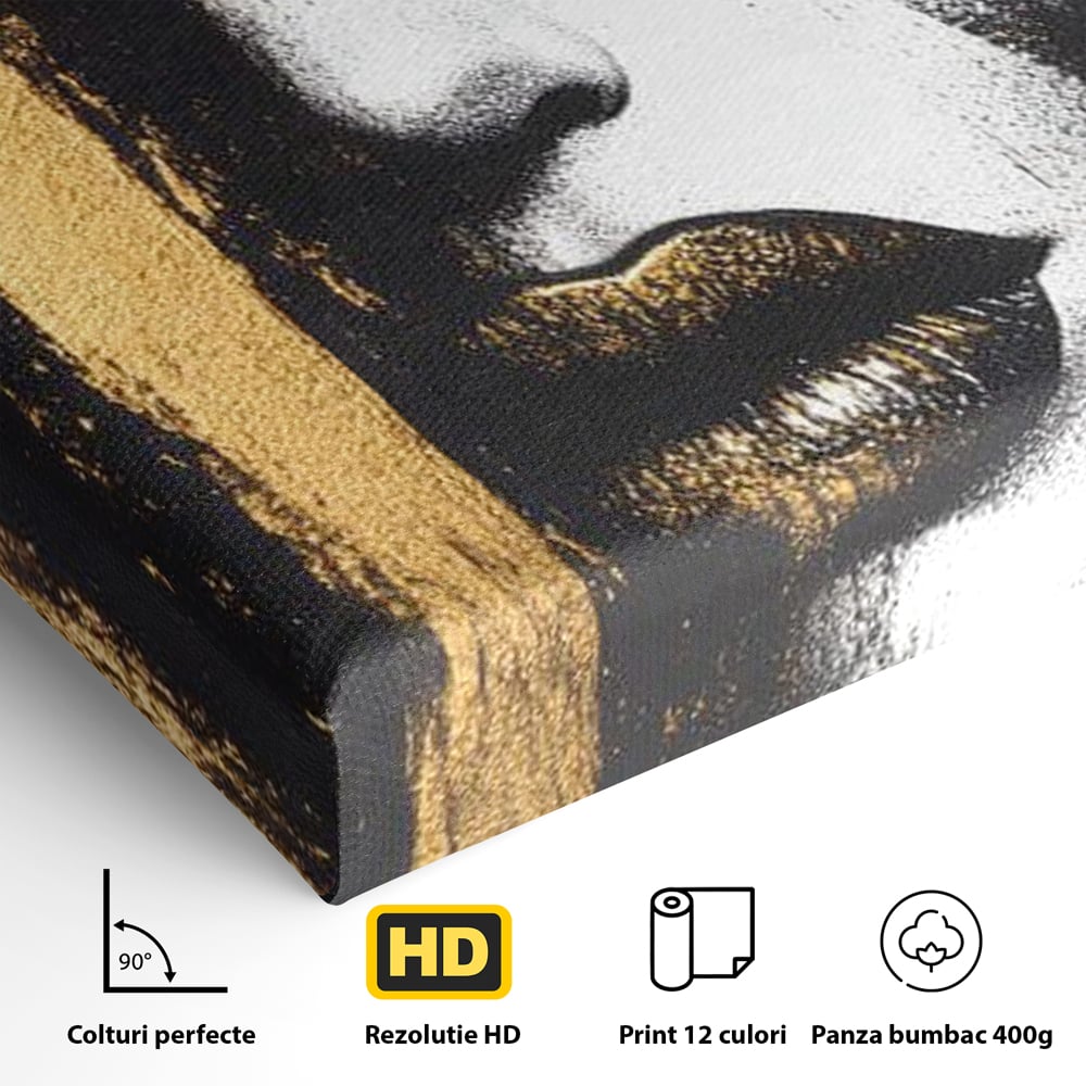 Tablou Canvas Premium, LuxCanva® G1148, Femeia din Umbre, Mister, Regina, Imperial, Coroana, Razboinica, Misticism, Expresivitate, Buze, Chip, Putere, Birou, Living, Dormitor