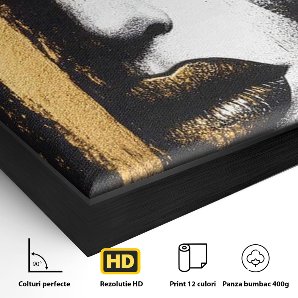 Tablou Canvas Premium, LuxCanva® G1148, Femeia din Umbre, Mister, Regina, Imperial, Coroana, Razboinica, Misticism, Expresivitate, Buze, Chip, Putere, Birou, Living, Dormitor