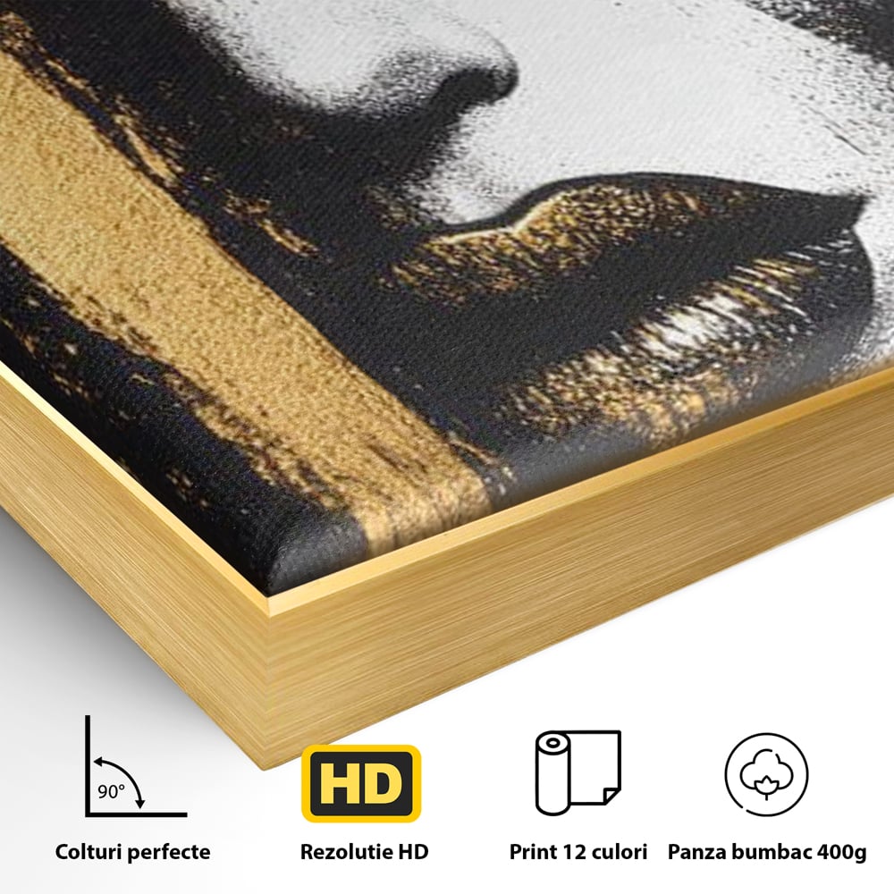 Tablou Canvas Premium, LuxCanva® G1148, Femeia din Umbre, Mister, Regina, Imperial, Coroana, Razboinica, Misticism, Expresivitate, Buze, Chip, Putere, Birou, Living, Dormitor