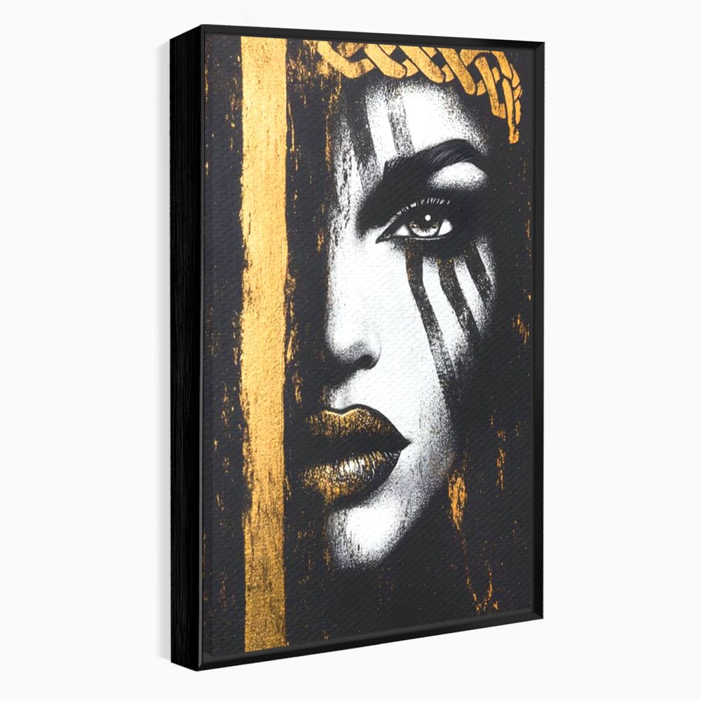 Tablou Canvas Premium, LuxCanva® G1148, Femeia din Umbre, Mister, Regina, Imperial, Coroana, Razboinica, Misticism, Expresivitate, Buze, Chip, Putere, Birou, Living, Dormitor