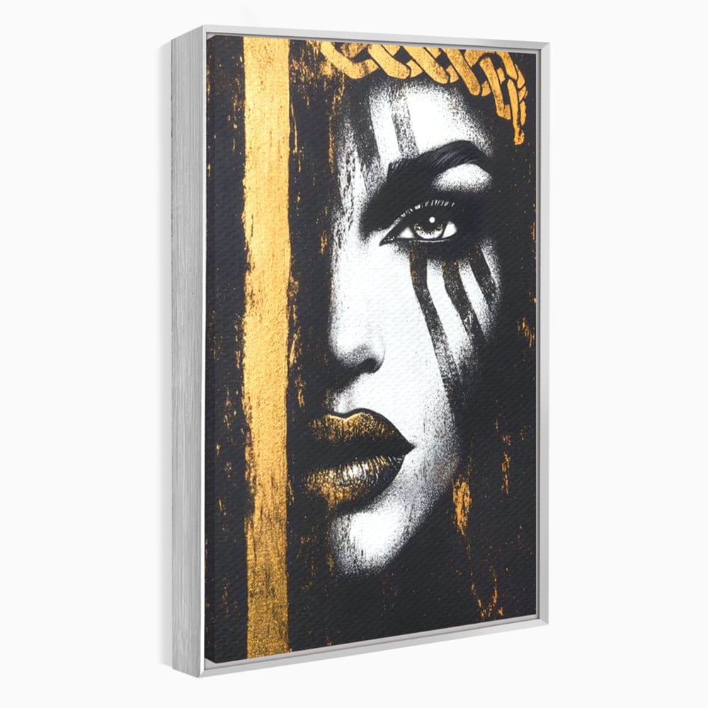 Tablou Canvas Premium, LuxCanva® G1148, Femeia din Umbre, Mister, Regina, Imperial, Coroana, Razboinica, Misticism, Expresivitate, Buze, Chip, Putere, Birou, Living, Dormitor