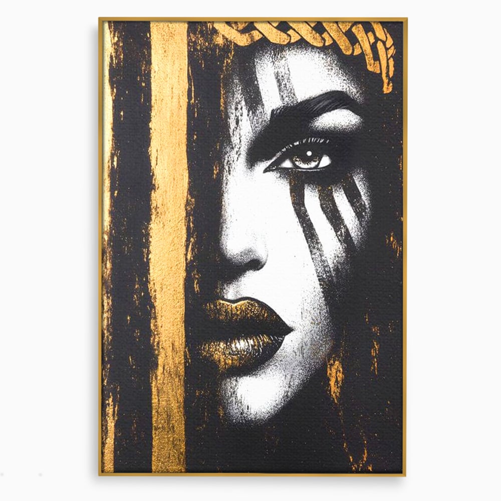 Tablou Canvas Premium, LuxCanva® G1148, Femeia din Umbre, Mister, Regina, Imperial, Coroana, Razboinica, Misticism, Expresivitate, Buze, Chip, Putere, Birou, Living, Dormitor