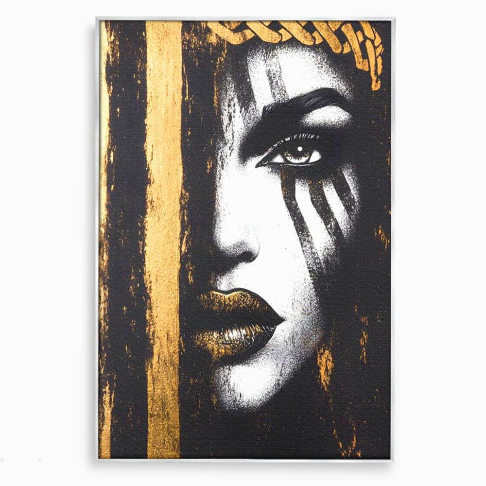 Tablou Canvas Premium, LuxCanva® G1148, Femeia din Umbre, Mister, Regina, Imperial, Coroana, Razboinica, Misticism, Expresivitate, Buze, Chip, Putere, Birou, Living, Dormitor