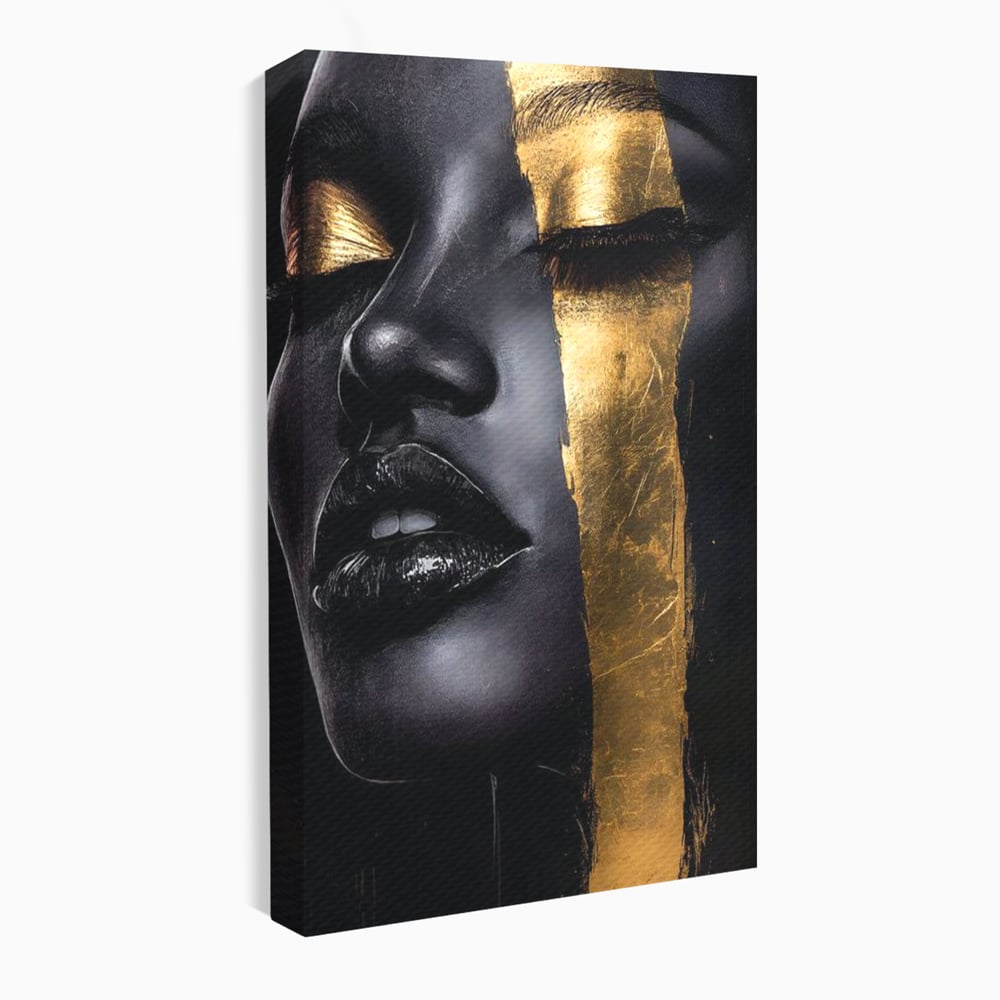 Tablou Canvas Premium, LuxCanva® G1149, Aurul din Intuneric, Queen, Eclipsa, Chip, Zeita, Magie, Vis, Ochi, Inchisi, Glamour, Sofisticat, Lux, Senzualitate, Negru, Birou, Living, Dormitor