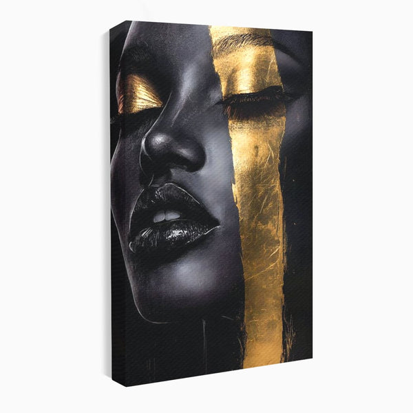 Tablou Canvas Premium, LuxCanva® G1149, Aurul din Intuneric, Queen, Eclipsa, Chip, Zeita, Magie, Vis, Ochi, Inchisi, Glamour, Sofisticat, Lux, Senzualitate, Negru, Birou, Living, Dormitor