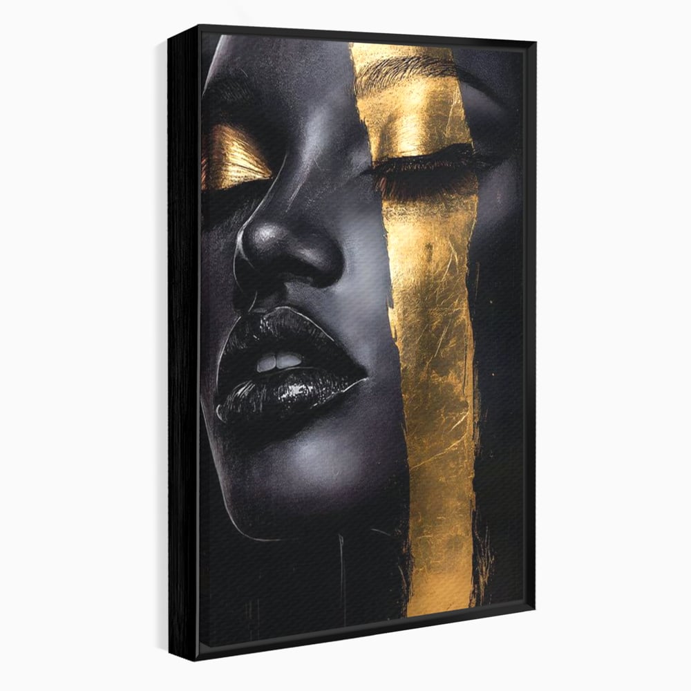 Tablou Canvas Premium, LuxCanva® G1149, Aurul din Intuneric, Queen, Eclipsa, Chip, Zeita, Magie, Vis, Ochi, Inchisi, Glamour, Sofisticat, Lux, Senzualitate, Negru, Birou, Living, Dormitor