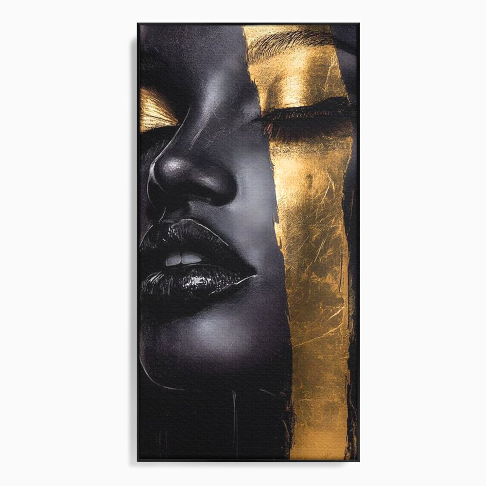 Tablou Canvas Premium, LuxCanva® G1149, Aurul din Intuneric, Queen, Eclipsa, Chip, Zeita, Magie, Vis, Ochi, Inchisi, Glamour, Sofisticat, Lux, Senzualitate, Negru, Birou, Living, Dormitor