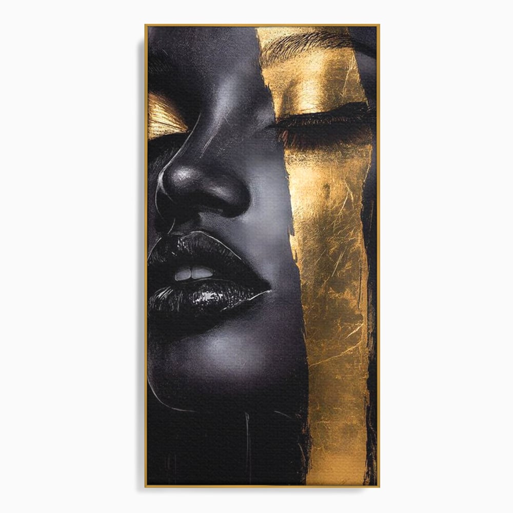 Tablou Canvas Premium, LuxCanva® G1149, Aurul din Intuneric, Queen, Eclipsa, Chip, Zeita, Magie, Vis, Ochi, Inchisi, Glamour, Sofisticat, Lux, Senzualitate, Negru, Birou, Living, Dormitor