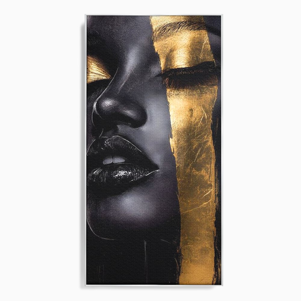 Tablou Canvas Premium, LuxCanva® G1149, Aurul din Intuneric, Queen, Eclipsa, Chip, Zeita, Magie, Vis, Ochi, Inchisi, Glamour, Sofisticat, Lux, Senzualitate, Negru, Birou, Living, Dormitor