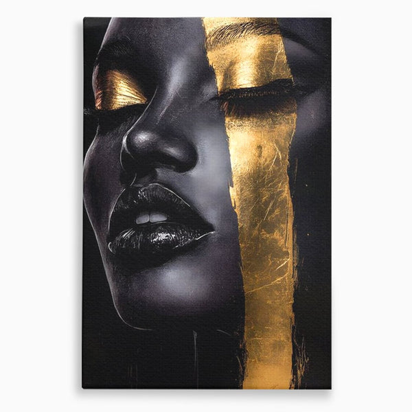 Tablou Canvas Premium, LuxCanva® G1149, Aurul din Intuneric, Queen, Eclipsa, Chip, Zeita, Magie, Vis, Ochi, Inchisi, Glamour, Sofisticat, Lux, Senzualitate, Negru, Birou, Living, Dormitor