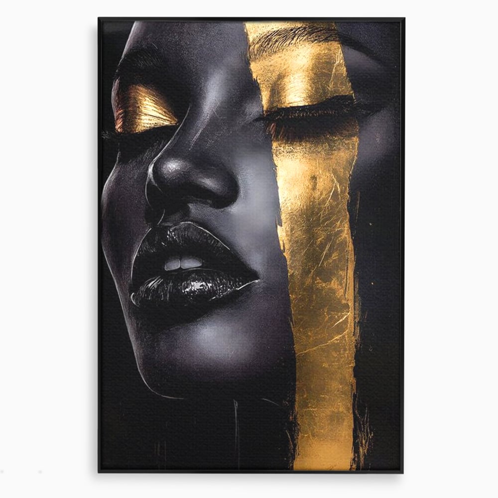 Tablou Canvas Premium, LuxCanva® G1149, Aurul din Intuneric, Queen, Eclipsa, Chip, Zeita, Magie, Vis, Ochi, Inchisi, Glamour, Sofisticat, Lux, Senzualitate, Negru, Birou, Living, Dormitor