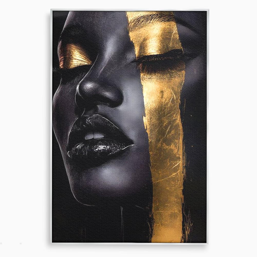 Tablou Canvas Premium, LuxCanva® G1149, Aurul din Intuneric, Queen, Eclipsa, Chip, Zeita, Magie, Vis, Ochi, Inchisi, Glamour, Sofisticat, Lux, Senzualitate, Negru, Birou, Living, Dormitor