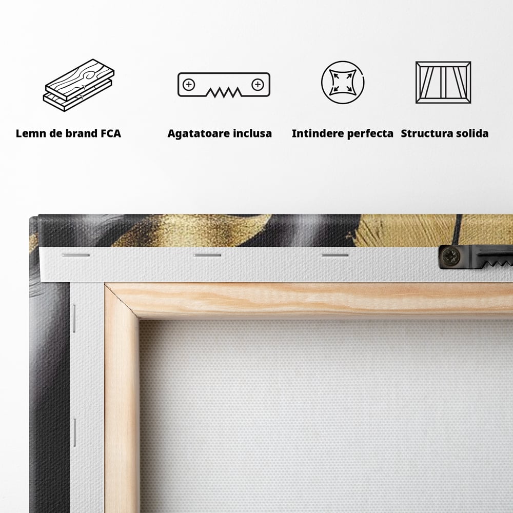 Tablou Canvas Premium, LuxCanva® G1150, Lacrima Unei Zeite, Auriu, Tacere, Liniste, Inger, Pana, Noapte, Intuneric, Frumusete, Regina, Buze, Sarut, Salon, Birou, Living, Dormitor