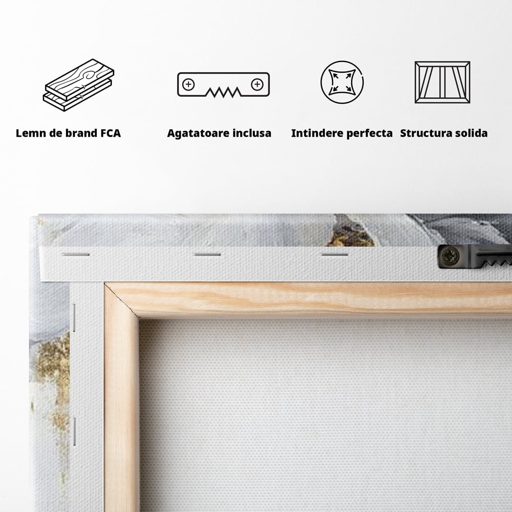Leinwandbilder Premium, LuxCanva® G1151, Eternal White, Blumen, Magnolien, Weiß, Golden, Royal, Blütenblätter, Duft, Traum, Stille, Luxus, Glamour, Mode, Schönheit, Büro, Wohnen, Schlafzimmer