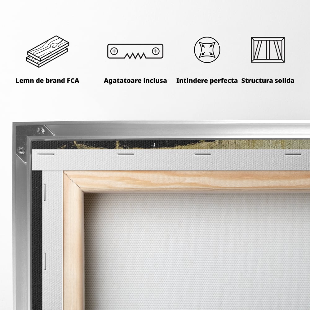 Tablou Canvas Premium, LuxCanva® G1153, Magia Ochelarilor Negrii, Nocturn, Portret, Umbrela, Aurie, Fashion, Diva, Eleganta, Lux, Enigmatica, Detectiv, Secret, Birou, Living, Dormitor